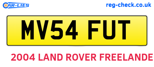 MV54FUT are the vehicle registration plates.