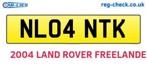 NL04NTK are the vehicle registration plates.