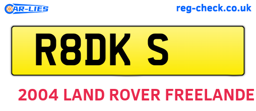 R8DKS are the vehicle registration plates.