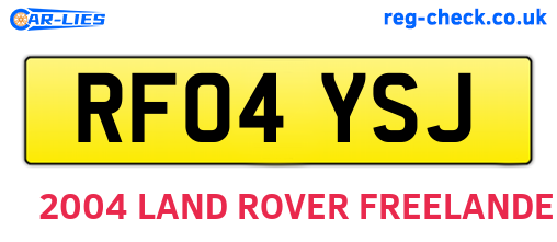 RF04YSJ are the vehicle registration plates.