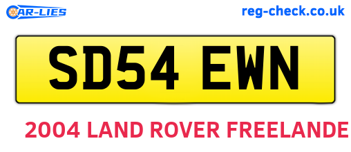 SD54EWN are the vehicle registration plates.