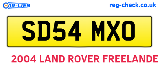 SD54MXO are the vehicle registration plates.
