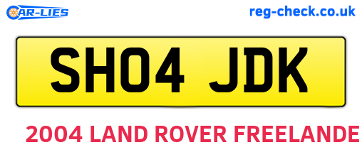 SH04JDK are the vehicle registration plates.