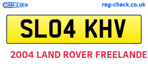 SL04KHV are the vehicle registration plates.
