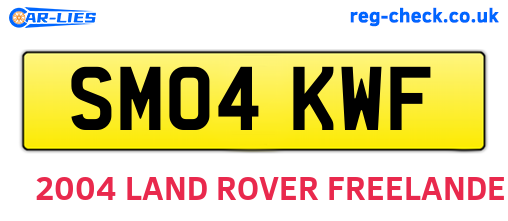 SM04KWF are the vehicle registration plates.