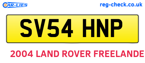 SV54HNP are the vehicle registration plates.