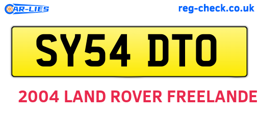 SY54DTO are the vehicle registration plates.