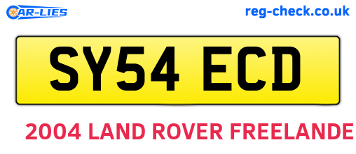 SY54ECD are the vehicle registration plates.