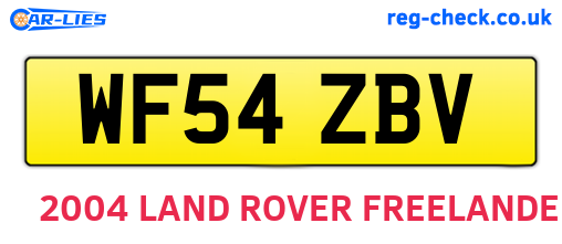 WF54ZBV are the vehicle registration plates.