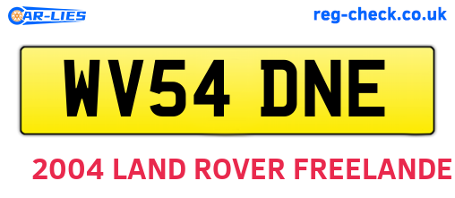 WV54DNE are the vehicle registration plates.