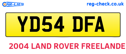 YD54DFA are the vehicle registration plates.