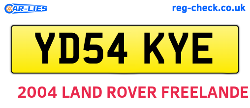 YD54KYE are the vehicle registration plates.