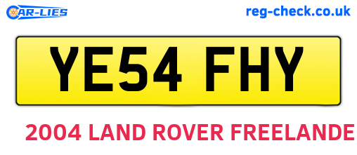 YE54FHY are the vehicle registration plates.