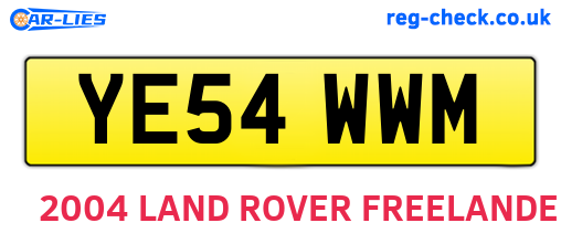 YE54WWM are the vehicle registration plates.