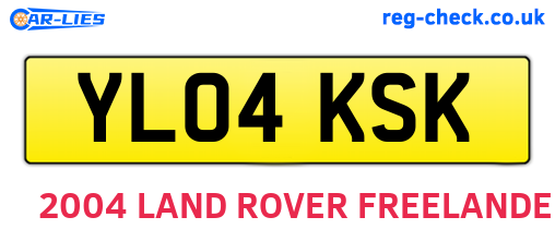 YL04KSK are the vehicle registration plates.
