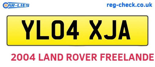 YL04XJA are the vehicle registration plates.