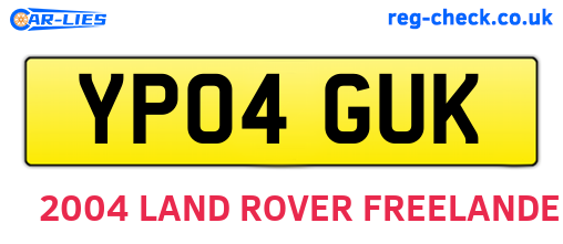 YP04GUK are the vehicle registration plates.