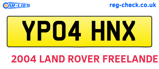 YP04HNX are the vehicle registration plates.
