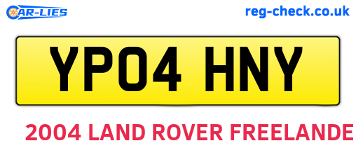YP04HNY are the vehicle registration plates.