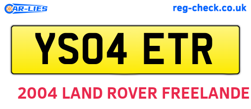 YS04ETR are the vehicle registration plates.