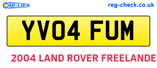 YV04FUM are the vehicle registration plates.