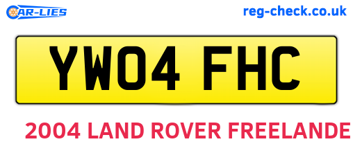 YW04FHC are the vehicle registration plates.