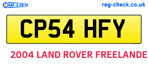 CP54HFY are the vehicle registration plates.
