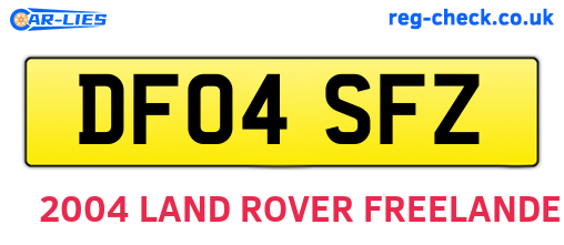 DF04SFZ are the vehicle registration plates.