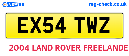 EX54TWZ are the vehicle registration plates.