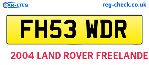 FH53WDR are the vehicle registration plates.