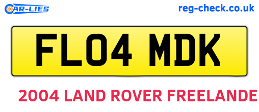 FL04MDK are the vehicle registration plates.