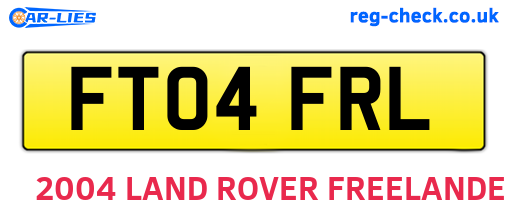 FT04FRL are the vehicle registration plates.