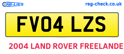 FV04LZS are the vehicle registration plates.