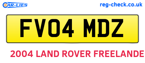 FV04MDZ are the vehicle registration plates.