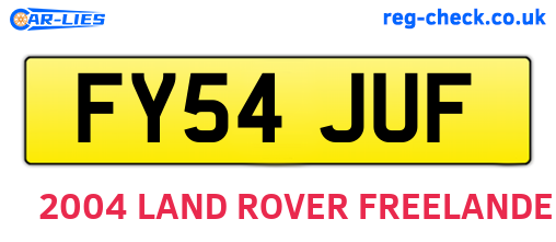 FY54JUF are the vehicle registration plates.