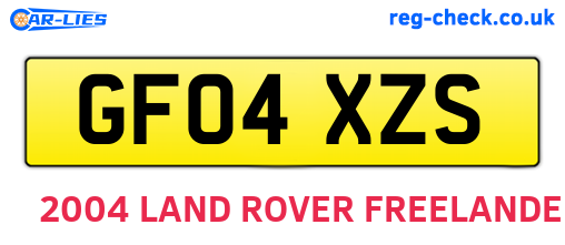 GF04XZS are the vehicle registration plates.