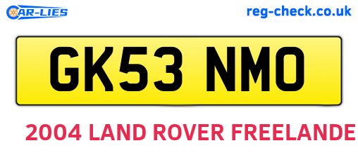 GK53NMO are the vehicle registration plates.