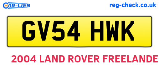 GV54HWK are the vehicle registration plates.