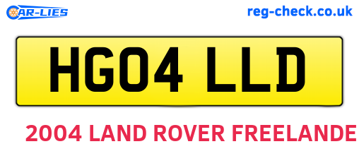HG04LLD are the vehicle registration plates.