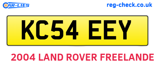 KC54EEY are the vehicle registration plates.