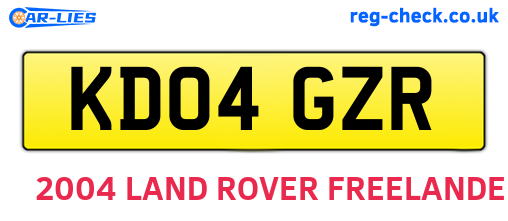 KD04GZR are the vehicle registration plates.