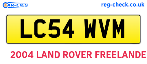 LC54WVM are the vehicle registration plates.