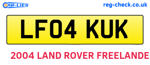 LF04KUK are the vehicle registration plates.