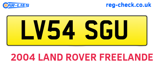 LV54SGU are the vehicle registration plates.