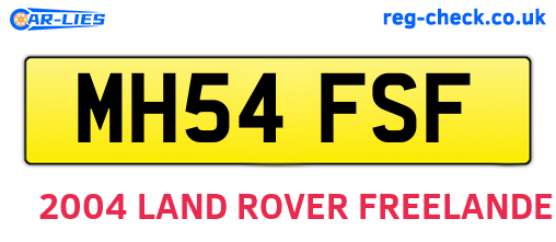 MH54FSF are the vehicle registration plates.