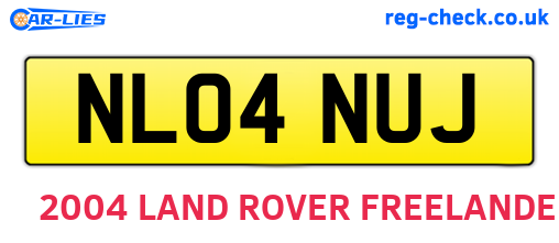 NL04NUJ are the vehicle registration plates.