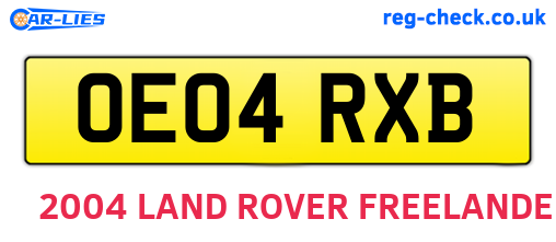 OE04RXB are the vehicle registration plates.