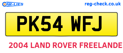 PK54WFJ are the vehicle registration plates.