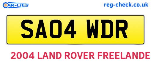 SA04WDR are the vehicle registration plates.