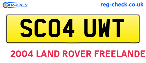 SC04UWT are the vehicle registration plates.